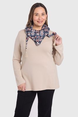 Sweater Mujer Pañuelo Arena