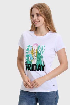 Imagen 2 del producto Polera Mujer Básica Print Blanco