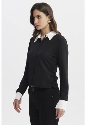 Imagen 2 del producto Polera Mujer Slim Cuello Camisero Negro