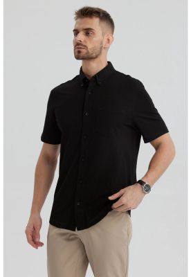 Imagen 2 del producto Camisa Hombre Piqué Con Bolsillo Negro