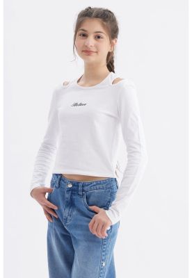 Imagen 2 del producto Polera Niña Aberturas Blanco