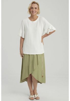 Polera Mujer Detalle Escote Crudo - ll