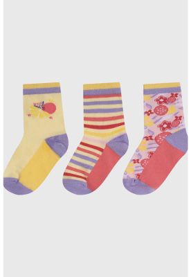 Imagen 2 del producto Calcetín Niña Tripack Amarillo