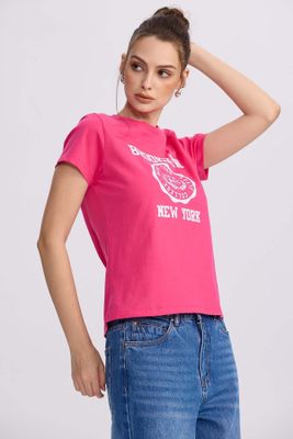 Imagen 2 del producto Polera Mujer Básica Print Fucsia II