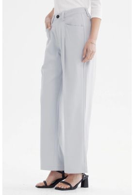 Imagen 2 del producto Pantalón Mujer Sastrero Pretina Botón Gris