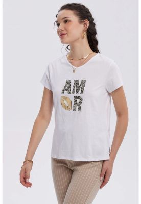 Imagen 2 del producto Polera Mujer Print Aplicación Folia Blanco