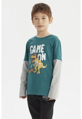 Imagen 2 del producto Polera Niño Básica Print Verde