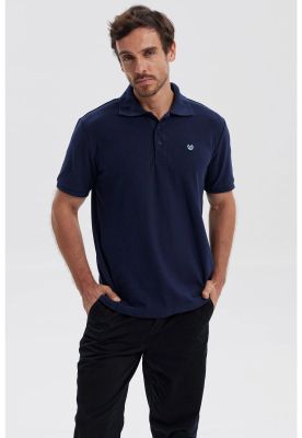Imagen 1 del producto Polera Hombre Pique Básica Lisa Azul Marino