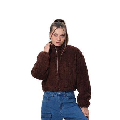 Chaqueta Mujer Tipo Polar Chocolate Fashion's Park