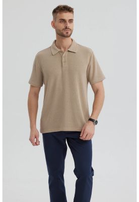 Imagen 1 del producto Polera Hombre Slim Cuello Camisero Beige- ll