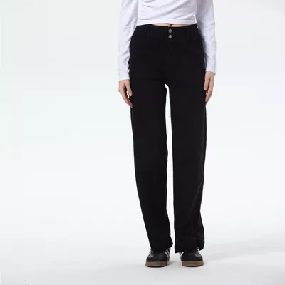 Jeans Mujer Bolsillo Calce Recto Negro
