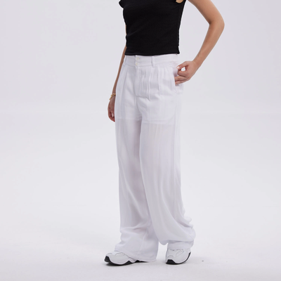 Imagen 2 del producto Pantalón Mujer Palazzo Liso Blanco