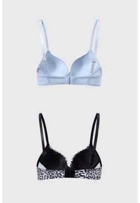 Imagen 2 del producto Sostén Mujer Bipack Copa Soft Estampado Negro