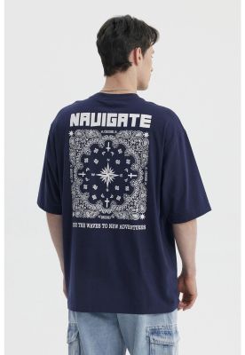 Imagen 2 del producto Polera Hombre Print Oversize Azul