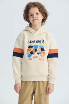 Polerón Niño Print Posicional Crudo