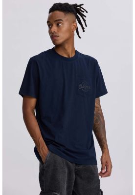 Imagen 2 del producto Polera Hombre Bolsillo Contraste Azul