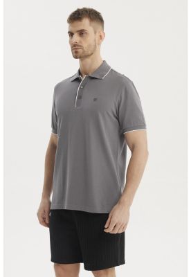 Imagen 2 del producto Polera Hombre Pique Detalle En Cuello Gris