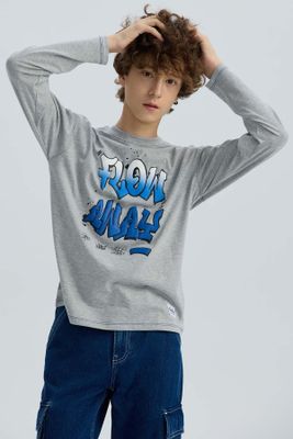 Imagen 1 del producto Polera Niño Print Gris Melange