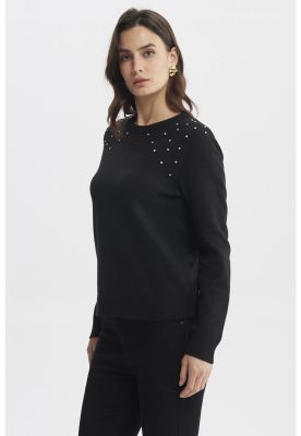 Imagen 2 del producto Sweater Mujer Cuello Strass Negro