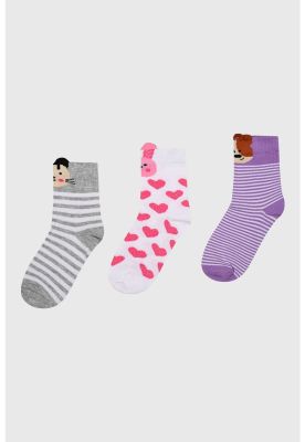 Imagen 1 del producto Calcetín Niña Tripack Lila - ll