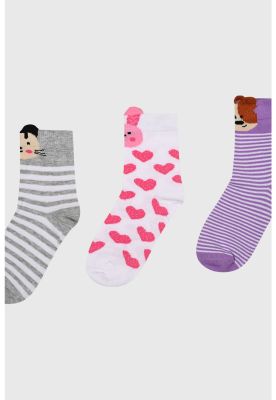 Imagen 2 del producto Calcetín Niña Tripack Lila - ll