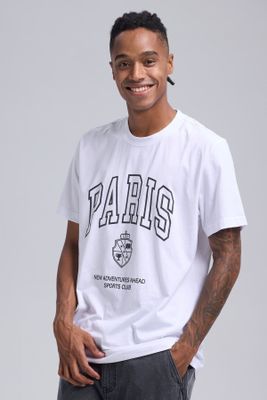 Polera Hombre Estampado Blanco II