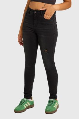Jeans Mujer Skinny Lia Lavado Negro