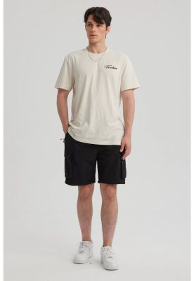 Bermuda Hombre Cargo Nylon Negro