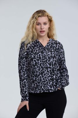 Blusa Mujer Satín Gris