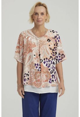 Blusa Mujer Crep Abertura Crudo