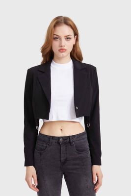 Imagen 2 del producto Blazer Mujer Hebillas Crop Negro
