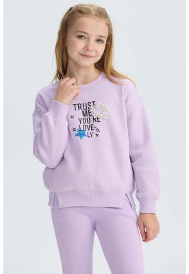 Imagen 2 del producto Polerón Niña Cerrado Con Print Lila