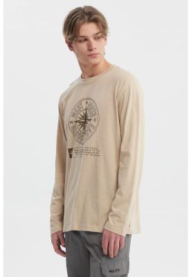 Imagen 2 del producto Polera Hombre Print Frontal Beige Oscuro