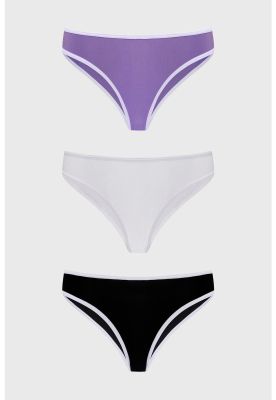 Imagen 1 del producto Calzón Mujer Tripack Bikini Liso Blanco