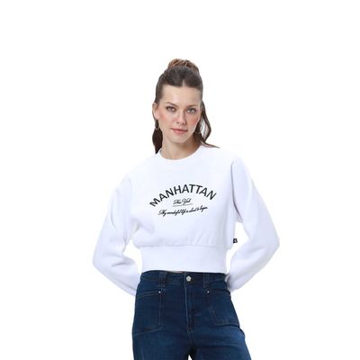 Polerón Mujer Pretina Ancha Blanco Fashion's Park