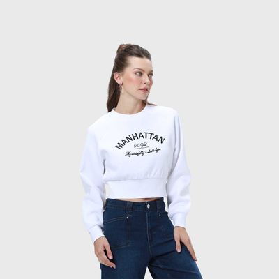 Imagen 2 del producto Polerón Mujer Pretina Ancha Blanco Fashion's Park