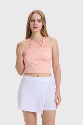 Imagen 1 del producto Polera Mujer Asimétrica Nudo Damasco