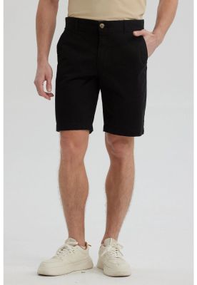 Bermuda Hombre Chino Básico Negro