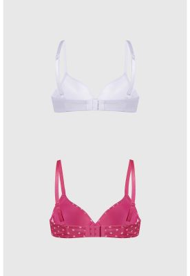 Imagen 2 del producto Sostén Mujer Bipack Copa Soft Liso Estampado Fucsia