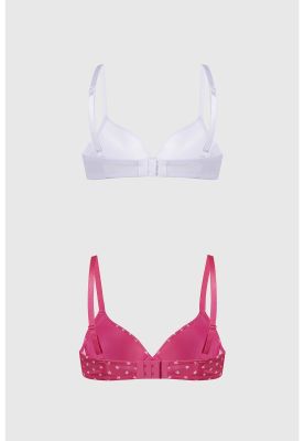 Imagen 2 del producto Sostén Mujer Bipack Copa Soft Liso Estampado Fucsia