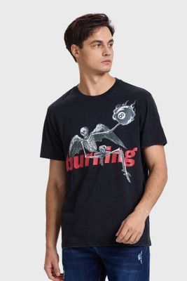 Imagen 2 del producto Polera Hombre Acid Wash Print Negro