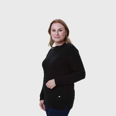 Imagen 2 del producto Sweater Mujer Calado Negro Fashion's Park