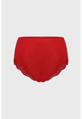 Imagen 2 del producto Calzón Mujer Tiro Alto Detalle Encaje Rojo