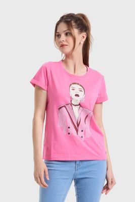 Imagen 2 del producto Polera Mujer Gráfica Roll Up Rosado