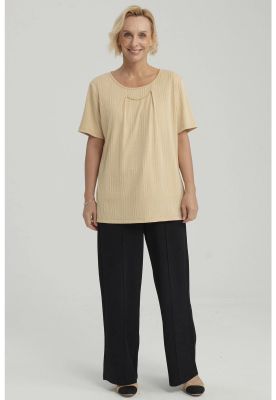 Polera Mujer Textura Beige Oscuro