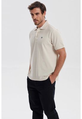 Imagen 2 del producto Polera Hombre Piqué Básica Lisa Beige - V