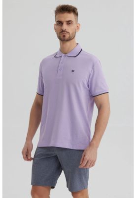 Imagen 2 del producto Polera Hombre Pique Básica Lisa Lila