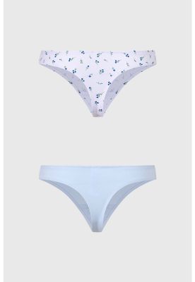 Imagen 2 del producto Calzón Mujer Bipack Colaless Liso Estampado Blanco