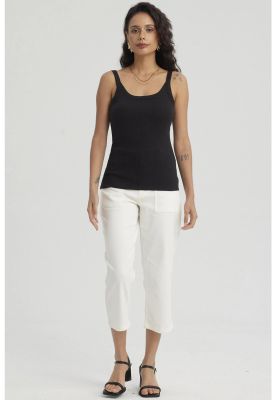 Peto Mujer Rib Pabilo Ancho Negro