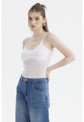 Imagen 2 del producto Peto Mujer Pabilo Lazo Escote Blanco